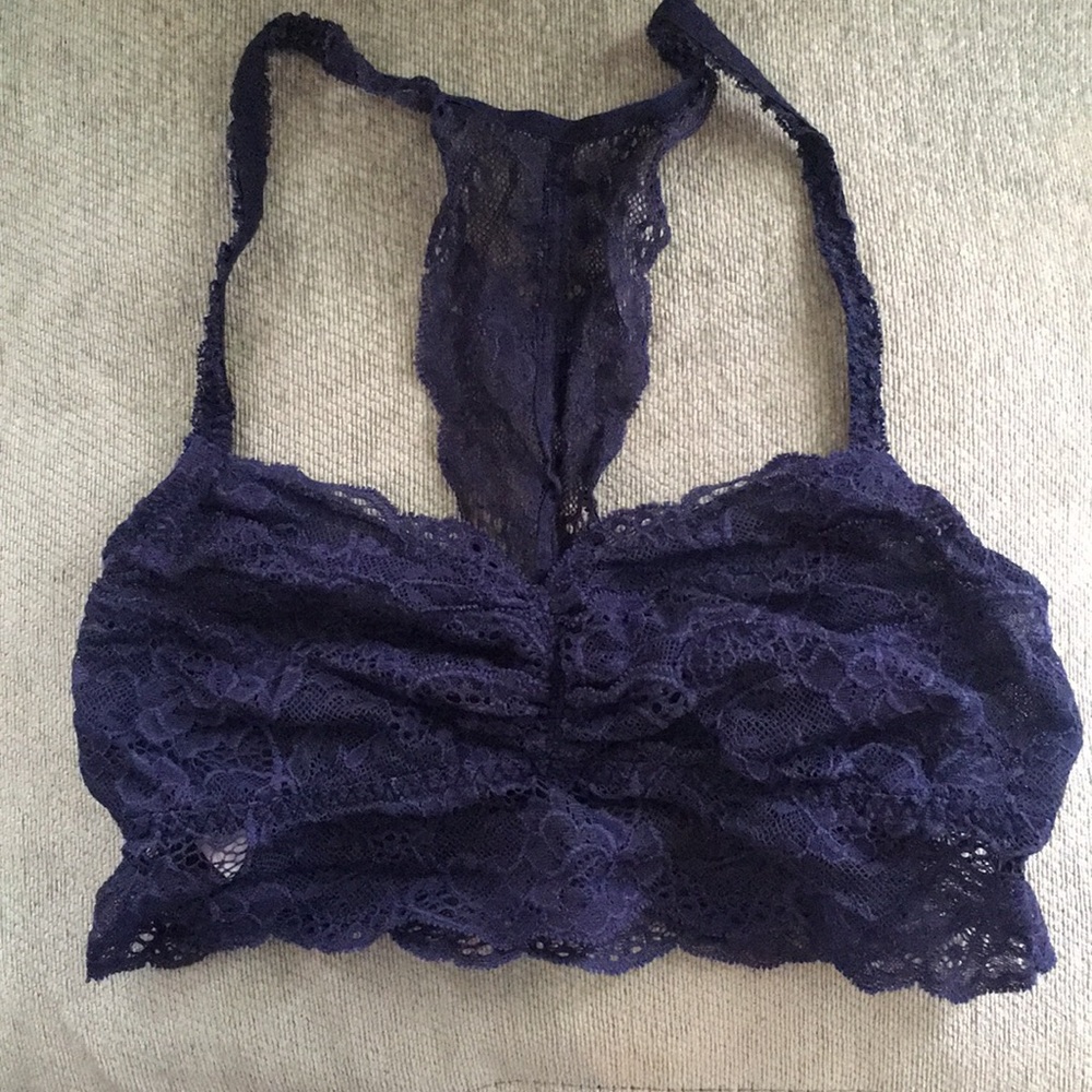 Navy Racerback Bralette PINK